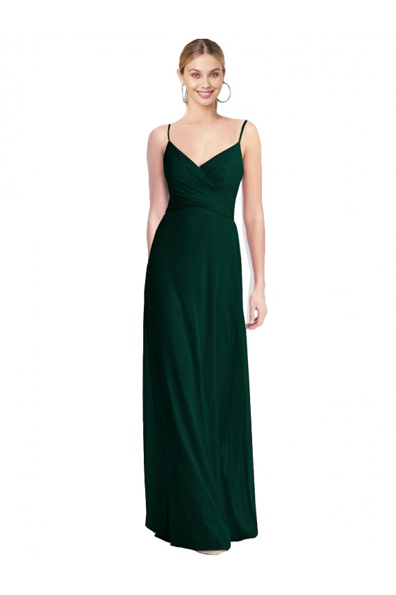 Long Ever Green Sleeveless A-Line Low Back Bridesmaid Dress Birmingham