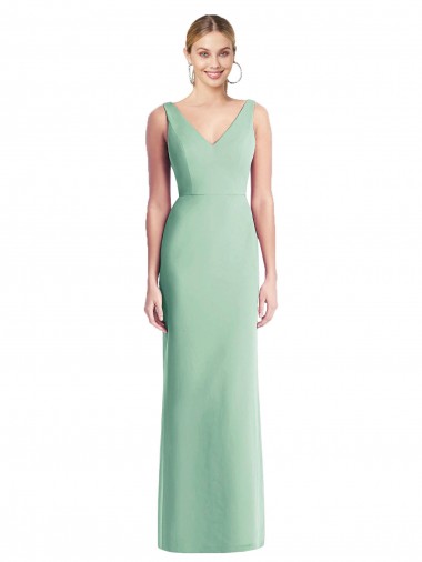 Long Mint Green Sleeveless Trumpet Tie Back Bridesmaid Dress Birmingham