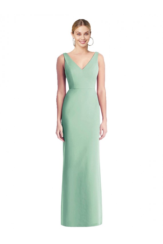 Long Mint Green Sleeveless Trumpet Tie Back Bridesmaid Dress Birmingham