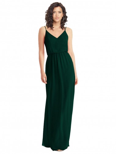 Long Ever Green Sleeveless A-Line Low Back Semi Formal Evening Dress / Bridesmaid Dress Birmingham
