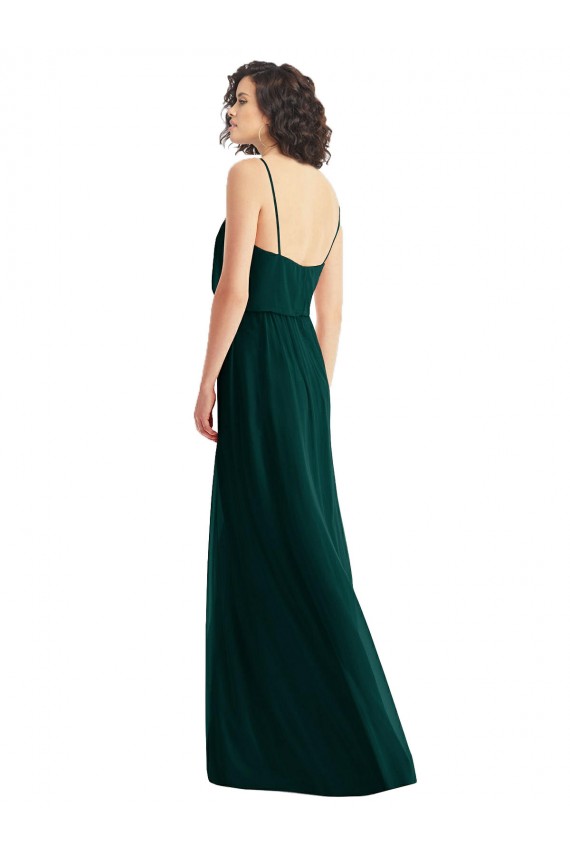 Long Ever Green Sleeveless A-Line Low Back Semi Formal Evening Dress / Bridesmaid Dress Birmingham