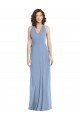 Long Dusty Blue Sleeveless Trumpet Open Back Formal Evening Gown / Bridesmaid Dress Birmingham