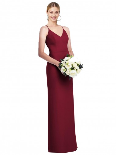 Long Burgundy Sleeveless A-Line Formal Dress / Bridesmaid Dress Birmingham