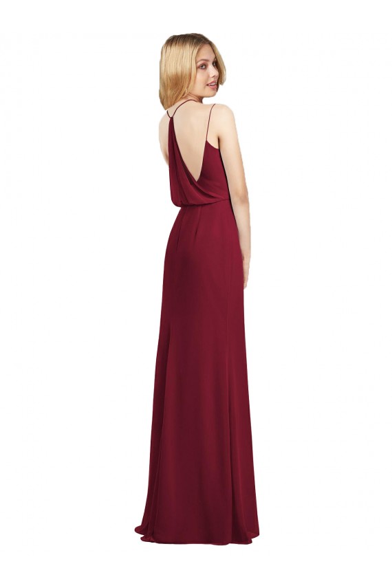 Long Burgundy Sleeveless A-Line Formal Dress / Bridesmaid Dress Birmingham