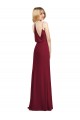 Long Burgundy Sleeveless A-Line Formal Dress / Bridesmaid Dress Birmingham