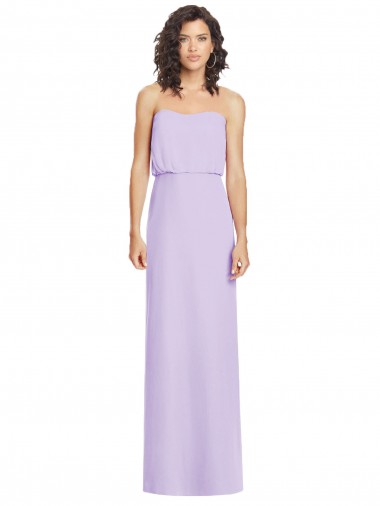 Long Lilac Sleeveless A-Line Low Back Soft Chiffon Formal Dress / Bridesmaid Dress Birmingham
