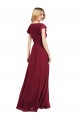 Long Royal Blue Flutter Sleeves A-Line Bridesmaid Dress Birmingham