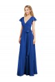 Long Royal Blue Flutter Sleeves A-Line Bridesmaid Dress Birmingham