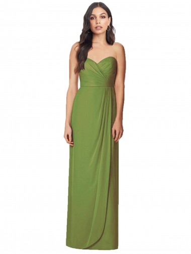 Long Olive Green Sleeveless Trumpet Side Front Slit Bridesmaid Dress Birmingham