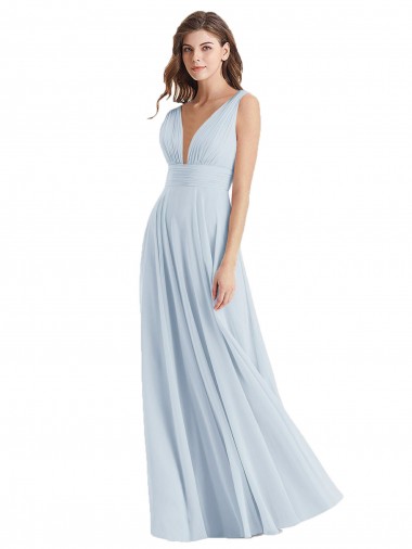 Long Sea Glass Sleeveless A-Line Tie Back Bridesmaid Dress Birmingham