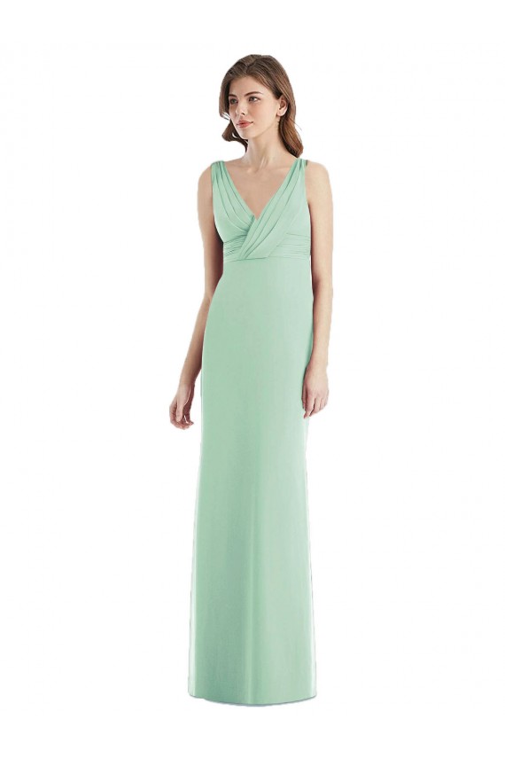 Long Mint Green Sleeveless Trumpet Open Back Bridesmaid Dress / Evening Dress Birmingham