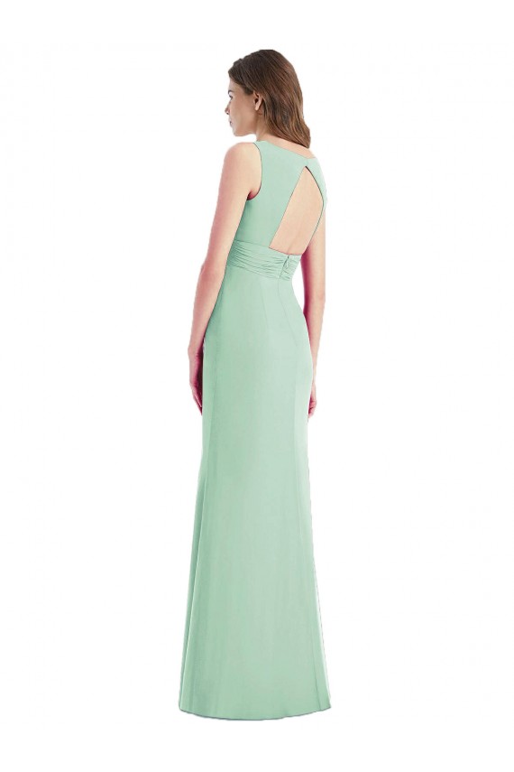 Long Mint Green Sleeveless Trumpet Open Back Bridesmaid Dress / Evening Dress Birmingham