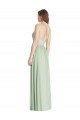 Long Sage Sleeveless A-Line Open Back Semi Formal Evening Dress / Bridesmaid Dress Birmingham