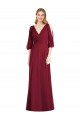 Long Burgundy Bell Sleeves Trumpet V-Back Formal Dress / Bridesmaid Dress Birmingham