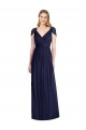 Long Dark Navy Cap Sleeves Trumpet Open Back Bridesmaid Dress Birmingham