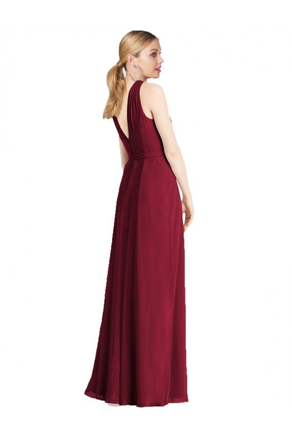 Long Royal Blue Sleeveless A-Line V-Back Soft Chiffon Bridesmaid Dress Birmingham