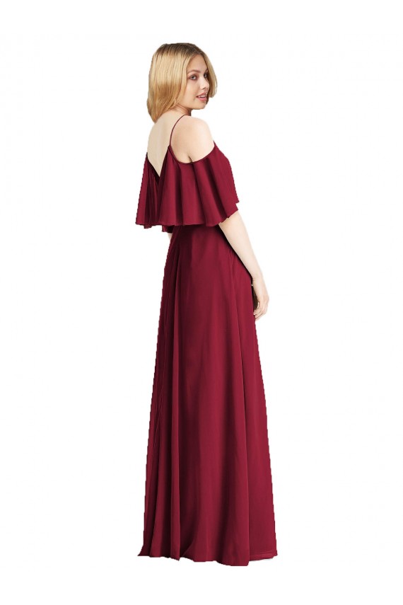 Long Royal Blue Cold Shoulder A-Line Bridesmaid Dress Birmingham