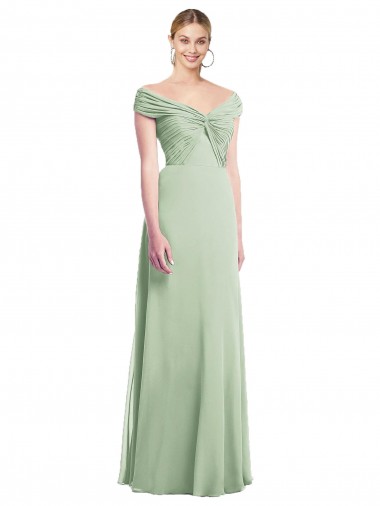 Long Sage Sleeveless Trumpet Soft Chiffon Bridesmaid Dress Birmingham