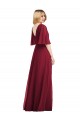 Long Smoke Green Flutter Sleeves Trumpet Bridesmaid Dress Birmingham