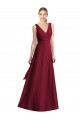 Long Floor Length Burgundy Sleeveless A-Line V-Back Bridesmaid Dress Birmingham