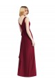 Long Floor Length Burgundy Sleeveless A-Line V-Back Bridesmaid Dress Birmingham