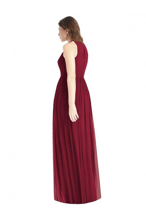 Long Lilac Sleeveless A-Line Front Slit Bridesmaid Dress Birmingham