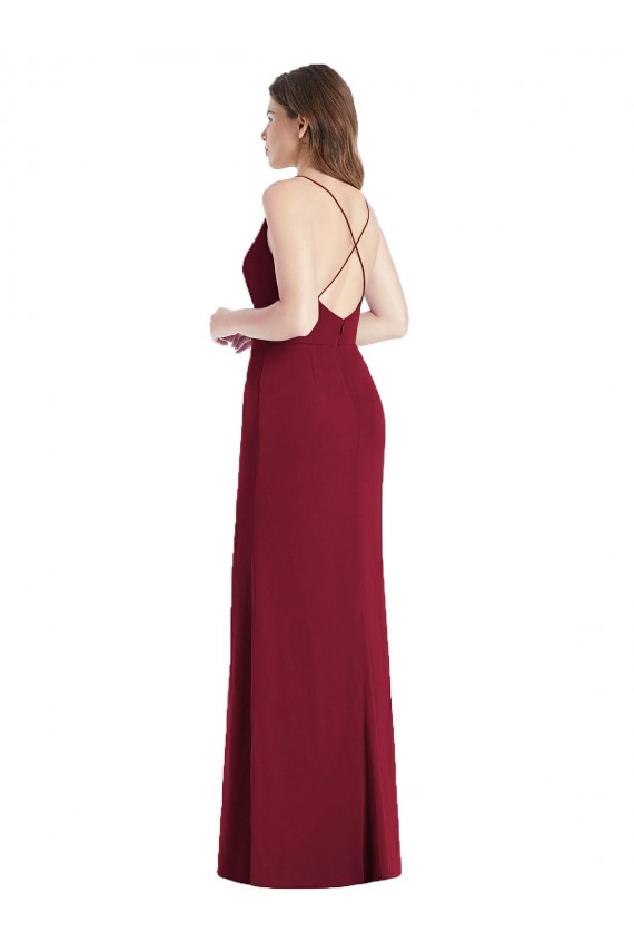Long Hunter Sleeveless Mermaid Open Back Bridesmaid Dress Birmingham