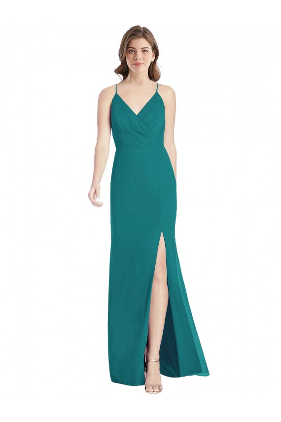 Long Hunter Sleeveless Mermaid Open Back Bridesmaid Dress Birmingham