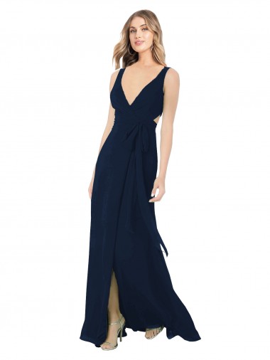 Long Dark Navy Sleeveless A-Line Bridesmaid Dress / Evening Dress Birmingham