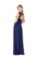 Long Sapphire Cap Sleeves A-Line Keyhole Back Bridesmaid Dress Birmingham
