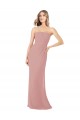 Long Dusty Pink Sleeveless Sheath Bridesmaid Dress Birmingham