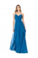 Long Peacock Blue Sleeveless A-Line Bridesmaid Dress Birmingham