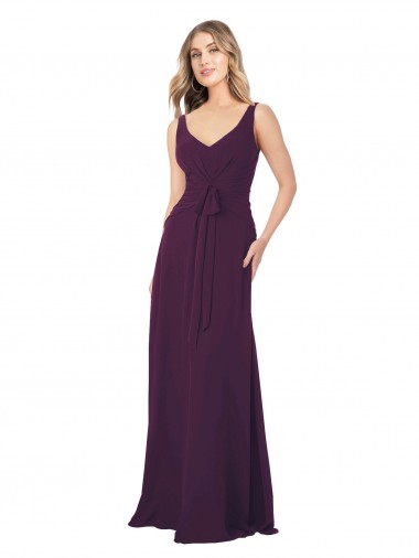 Long Floor Length Grape Sleeveless A-Line Bridesmaid Dress Birmingham