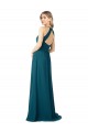 Long Windsor Blue Sleeveless A-Line Keyhole Back Front Slit Bridesmaid Dress Birmingham