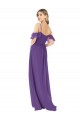 Long Plum Purple Cold Shoulder A-Line Bridesmaid Dress Birmingham