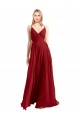 Long Red Sleeveless A-Line V-Back Bridesmaid Dress Birmingham