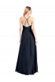 Long Dark Navy Sleeveless A-Line Open Back Prom Dress / Bridesmaid Dress Birmingham