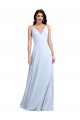 Long Light Sky Blue Sleeveless A-Line V-Back Evening Dress / Bridesmaid Dress Birmingham