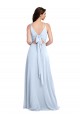 Long Light Sky Blue Sleeveless A-Line V-Back Evening Dress / Bridesmaid Dress Birmingham