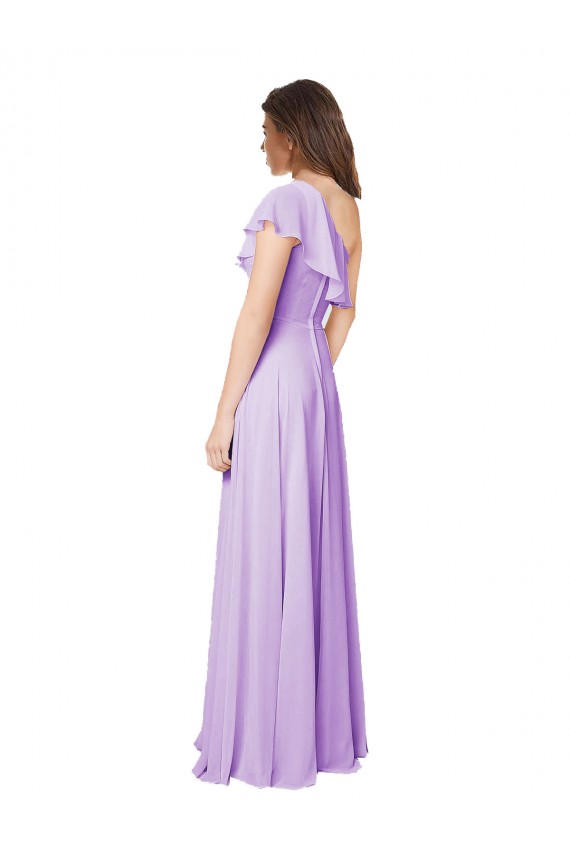 Long Lilac Sleeveless A-Line Soft Chiffon Bridesmaid Dress Birmingham