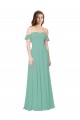 Long Jade Flounce Sleeves A-Line Open Back Bridesmaid Dress Birmingham
