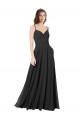 Long Black Sleeveless A-Line Open Back Chiffon Formal Dress / Bridesmaid Dress Birmingham