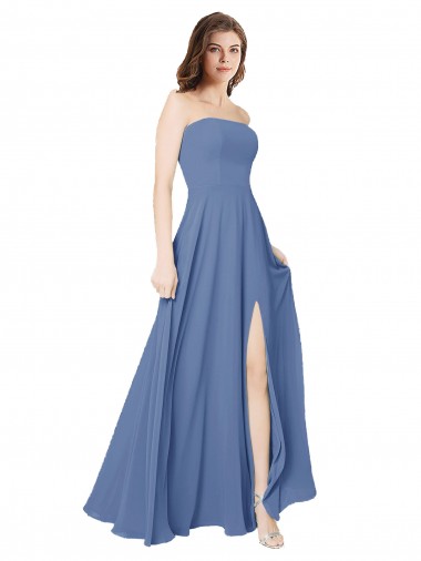 Long Windsor Blue Sleeveless A-Line Open Back Formal Dress / Bridesmaid Dress Birmingham