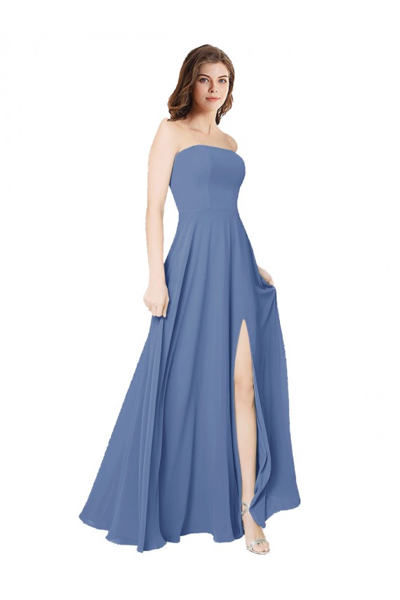Long Windsor Blue Sleeveless A-Line Open Back Formal Dress / Bridesmaid Dress Birmingham