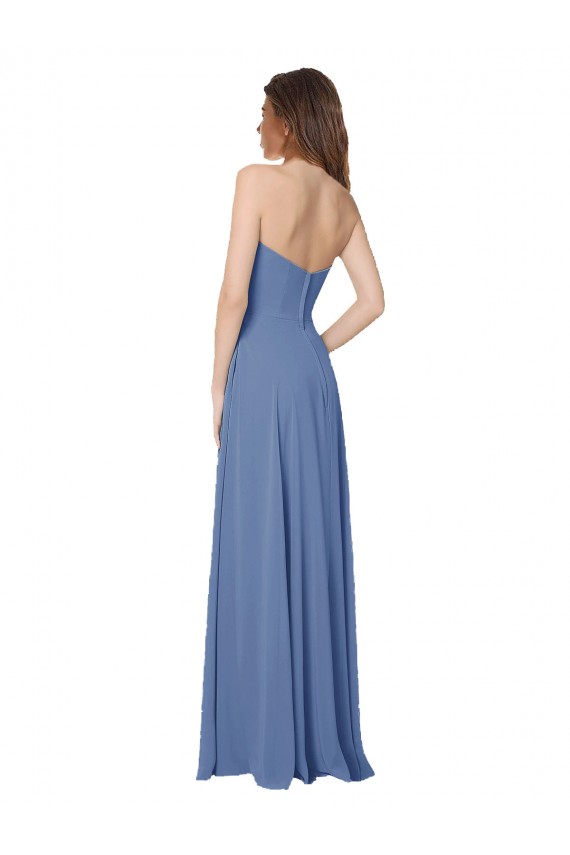 Long Windsor Blue Sleeveless A-Line Open Back Formal Dress / Bridesmaid Dress Birmingham