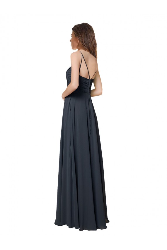 Long Watermelon Sleeveless A-Line Open Back Bridesmaid Dress Birmingham