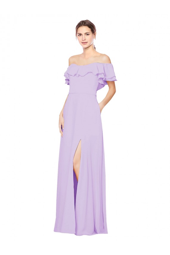 Long Lilac Sleeveless A-Line Low Back Bridesmaid Dress Birmingham