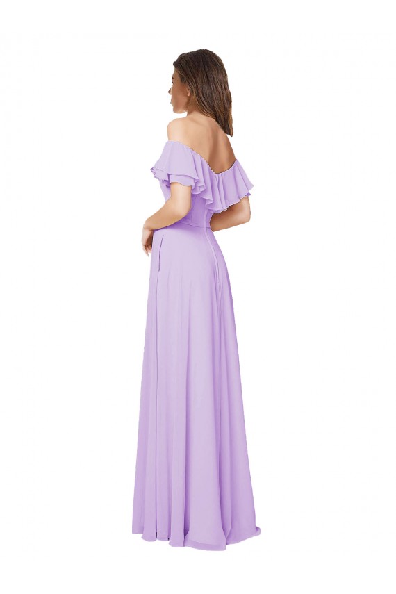 Long Lilac Sleeveless A-Line Low Back Bridesmaid Dress Birmingham