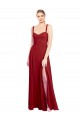 Long Red Sleeveless A-Line Side Slit Bridesmaid Dress Birmingham