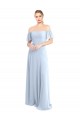 Long Light Sky Blue Flutter Sleeves A-Line V-Back Formal Dress / Bridesmaid Dress Birmingham